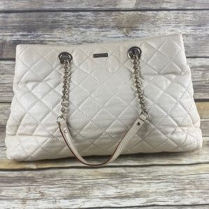 Kate Spade Quilted Cream Leather Shoulder Bag.